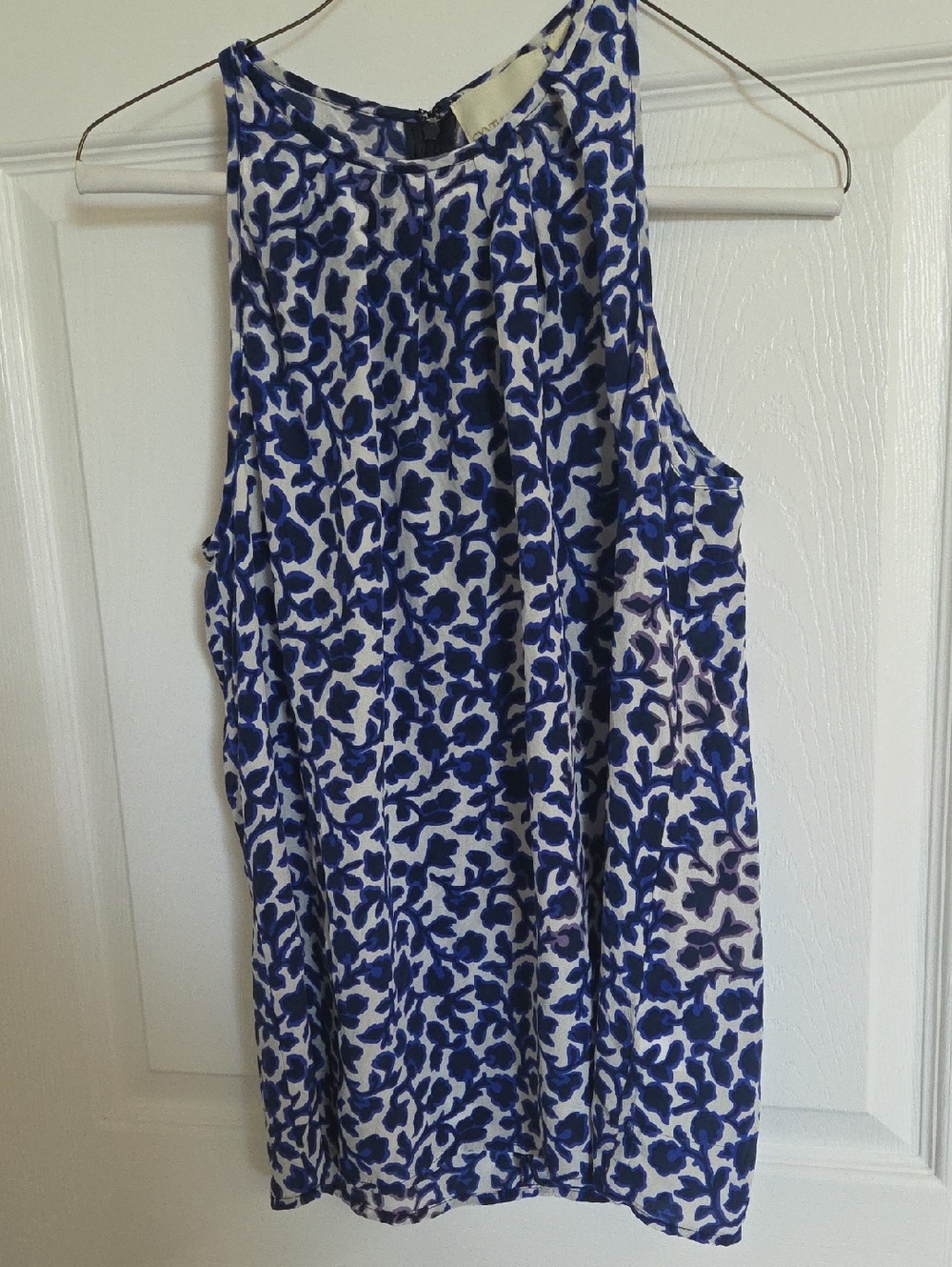 Cynthia Rowley Blue and White Floral Silk Top